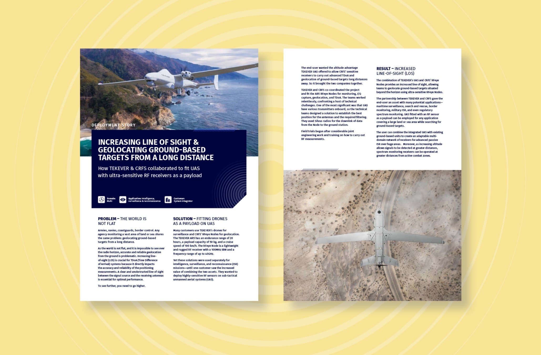 Increasing line of sight & geolocating ground-based targets from a long distance